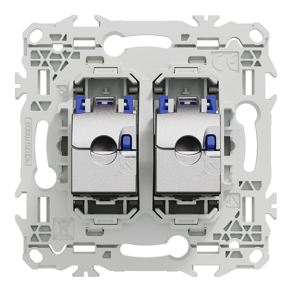 Odace prise double RJ45 cat.6a STP blanc